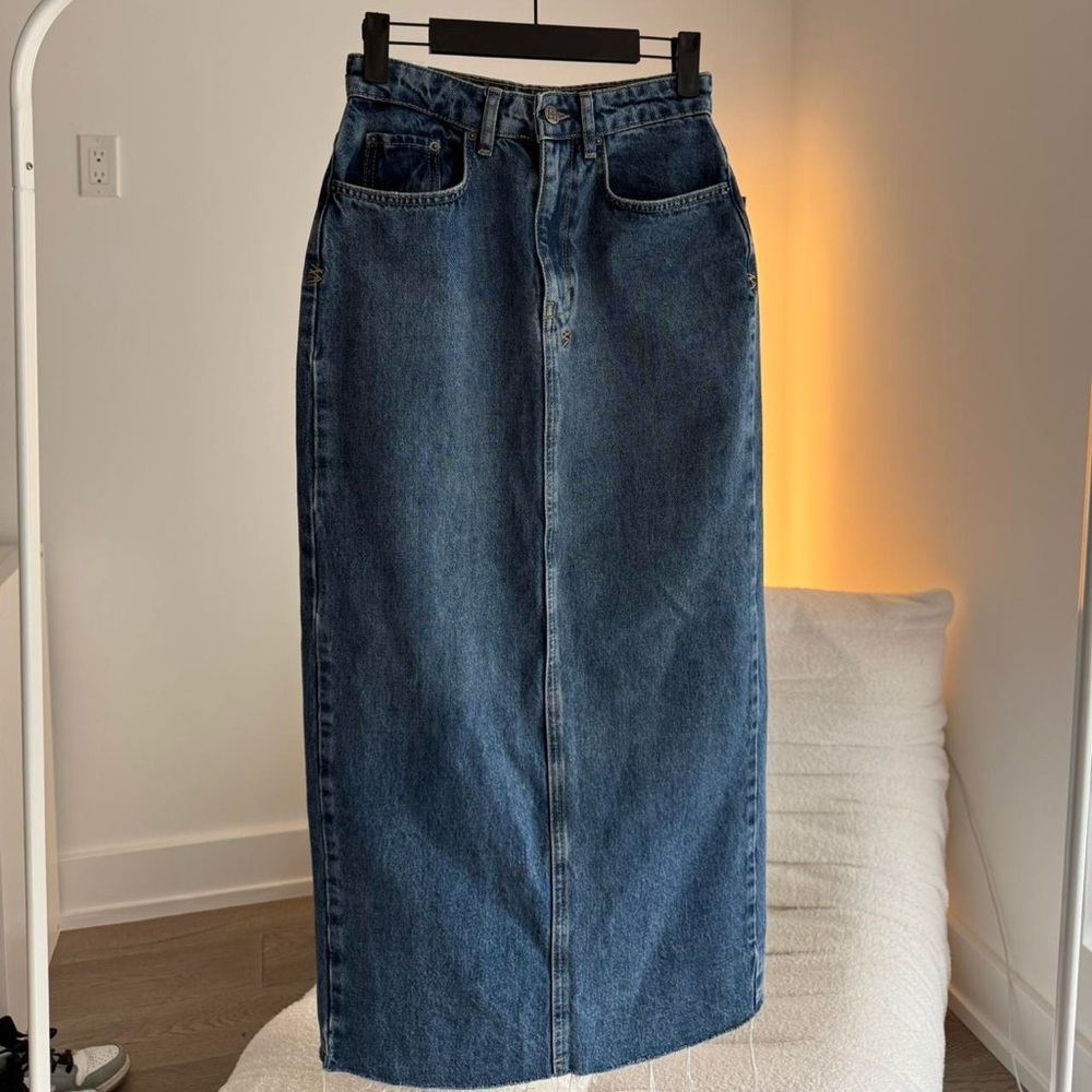 Ksubi Light Blue Denim maxi Jean skirt